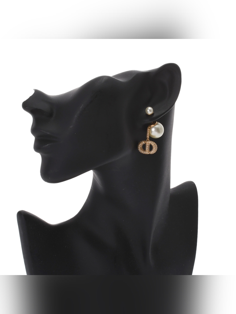 Dior Tribal Earrings CD logo embedded with pearls and crystals - Picture 7 of 7